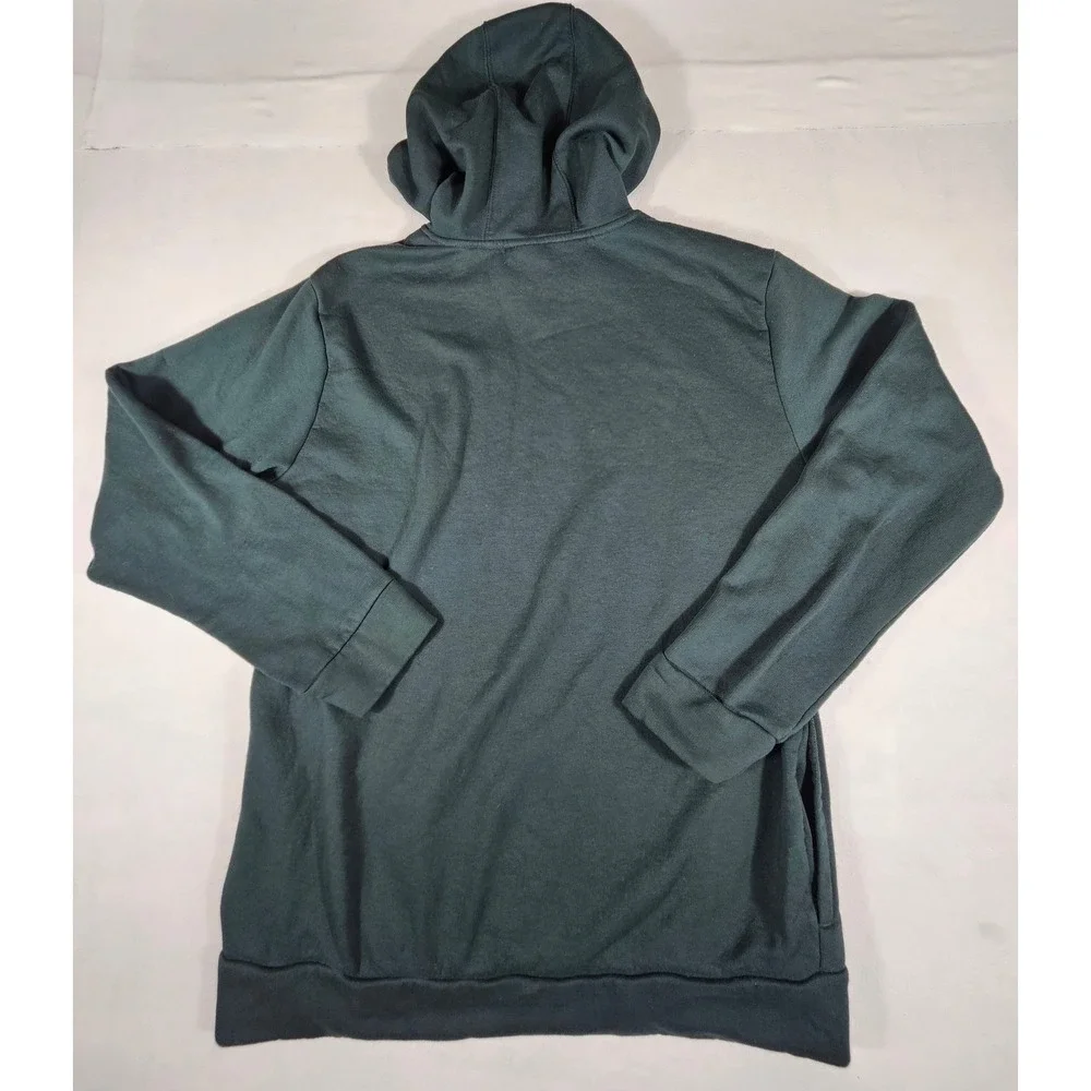 Adidas Mens Forest Green Fleece‎ Hoodie Zip Chest Pocket Logo Pullover Large